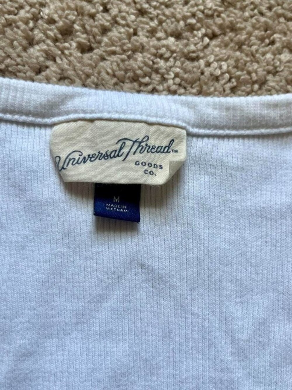 White Ribbed Long Sleeve - Picture 3 of 3